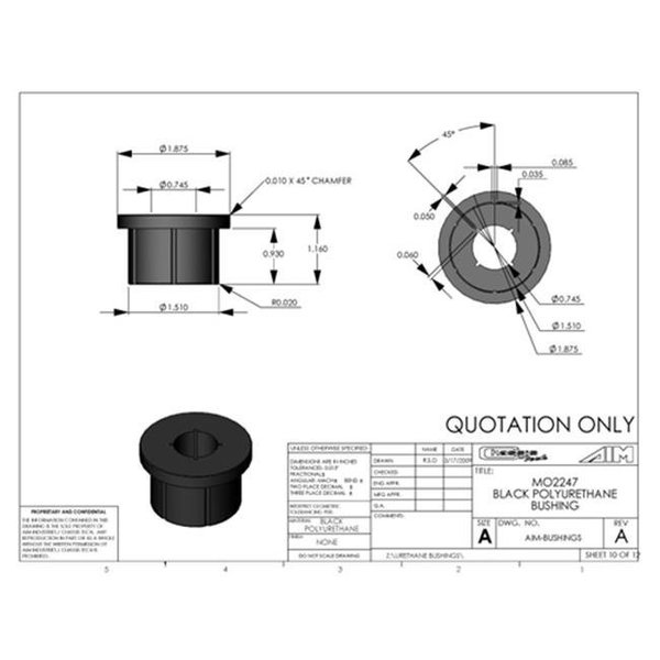 Airbagit AirBagIt BUSHING-MO2247 No. Mo2247 Control Arm Bushing No Sleeve BUSHING-MO2247